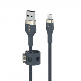 Câble USB-A vers Lightning iPhone Belkin Boost Charge Pro Flex Tressé - Bleu