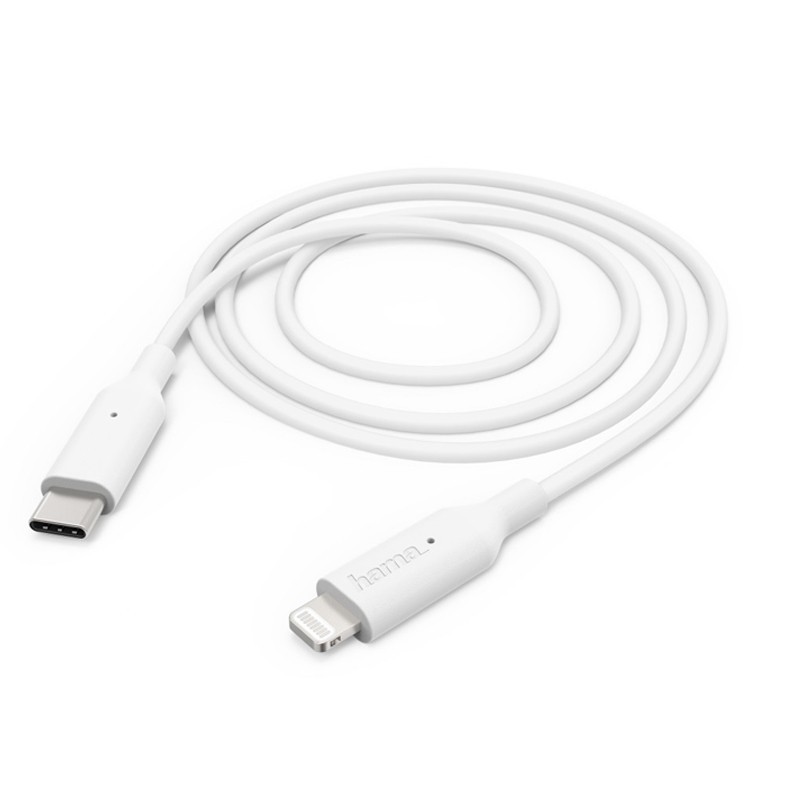 Cable USB-C Vers Lightning Hama 1M - Blanc