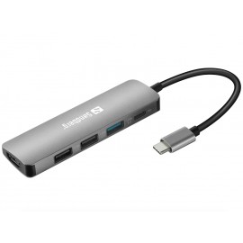 USB-C Dock Sandberg 5 Ports 3 USB-A / HDMI / PD 100W