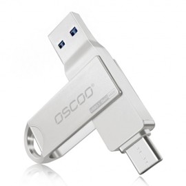 Flash Disque 64 Go Métallique OSCOO 2en1 USB 3.1 / Type-C