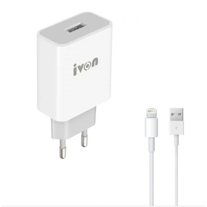 Chargeur Apple iPhone/iPad Lightning 2.1A - IVON