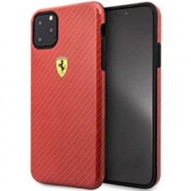 Coque Ferrari Effet Carbone Pour iPhone 11 Pro Max Rouge Tunisie