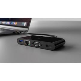 Adaptateur USB-C Belkin Vers Multiport Ethernet, USB-A3.0, VGA, HDMI4K