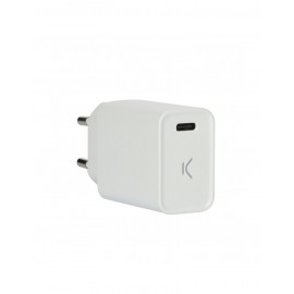 Chargeur Rapide Secteur KSIX USB-C 20W - Blanc