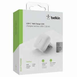 Chargeur Rapide Secteur Belkin USB-C 20W - Blanc