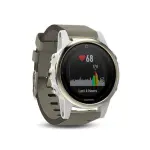 GARMIN FENIX 5S Sapphire - Gold LEATHER Bracelet GREY with White Band