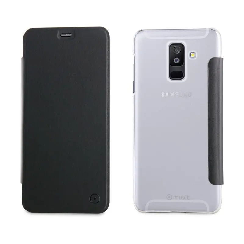 Muvit Etui Folio Noir - Samsung Galaxy A6+ 2018 Muvit Etui Folio Noir - Samsung Galaxy A6+ 2018