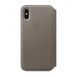 Étui Folio en cuir Folio IPhone X - Taupe