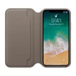Étui Folio en cuir Folio IPhone X - Taupe