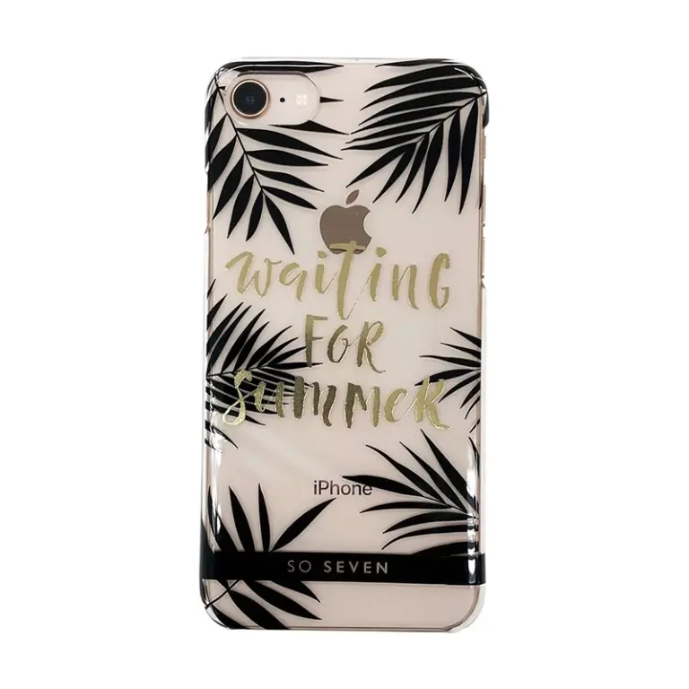 Coque de Protection SO SEVEN Feuillages Noirs "Waiting for Summer": Apple IPhone 7/8
