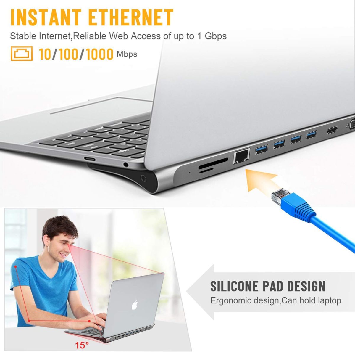 Hub Dock USB-C T'nB 11 en 1 Aluminum