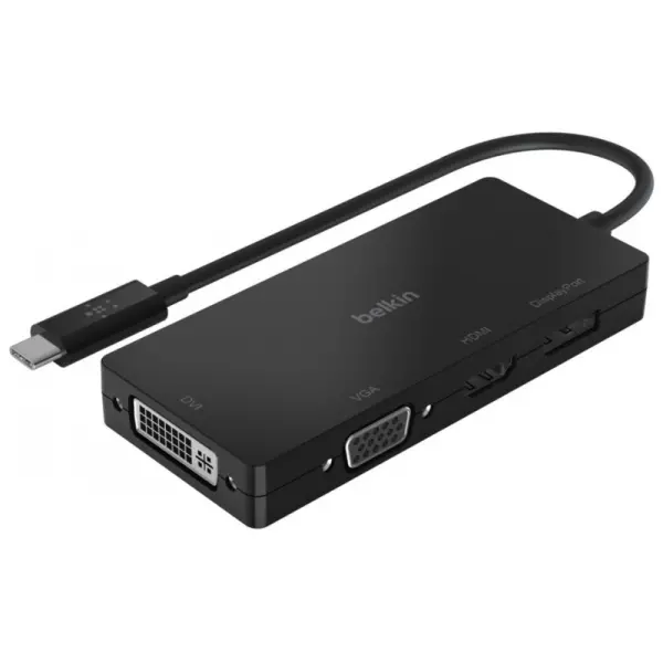 Adaptateur USB-C Belkin vers multiport HDMI, VGA, DisplayPort et DVI