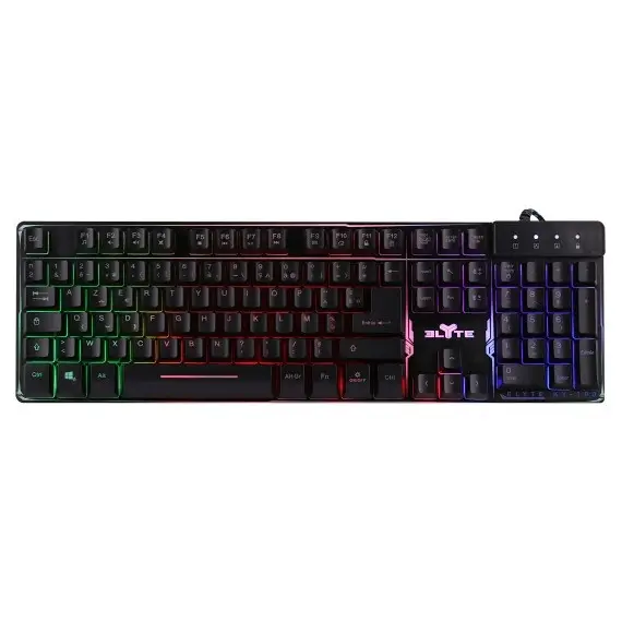 Clavier Gamer Semi Mécanique Rainbow ELYTE - Noir