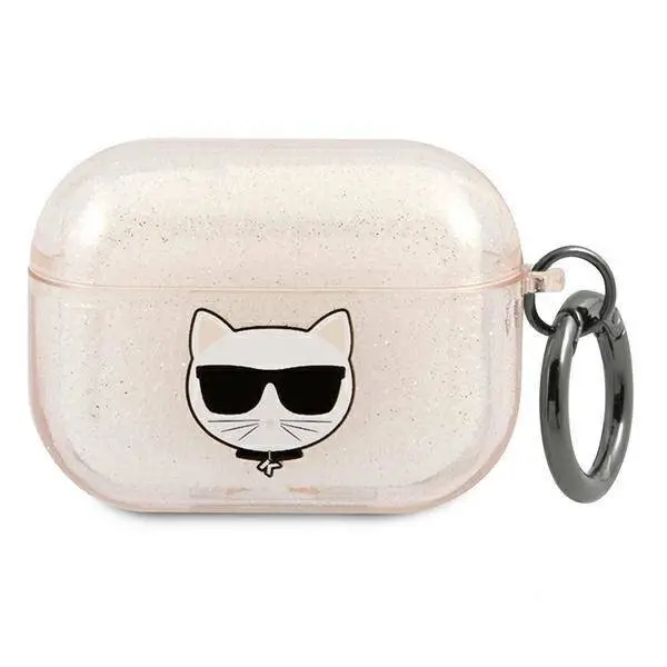 Etui Karl Lagerfeld Pour AirPods 3 - Pink à Paillettes Dorées