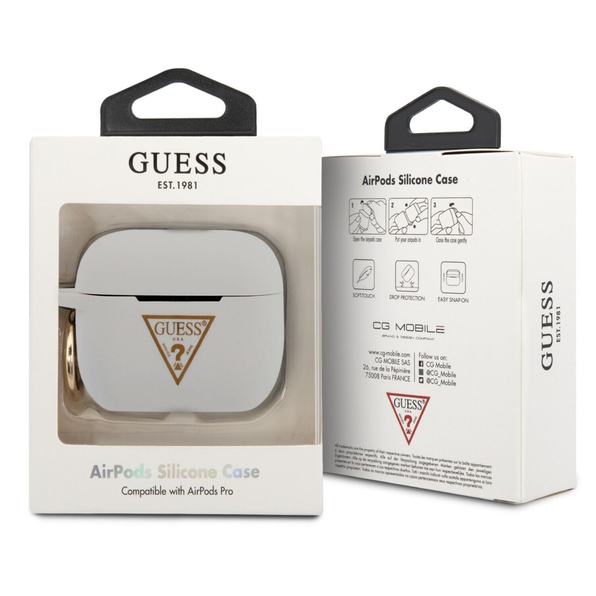 Etui En Silicone Guess Pour Airpods Pro - White Etui En Silicone Guess Pour Airpods Pro - White