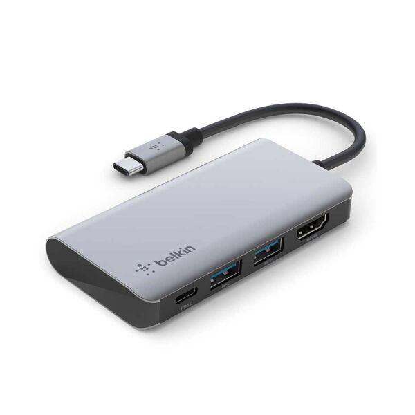 Adaptateur USB-C Belkin 4-en-1, 4K HDMI, USB-C, 2* USB-A