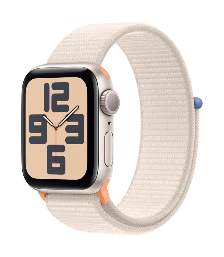 Apple Watch SE GPS Boîtier alu Or 40mm Bracelet Sport Lumière stellair