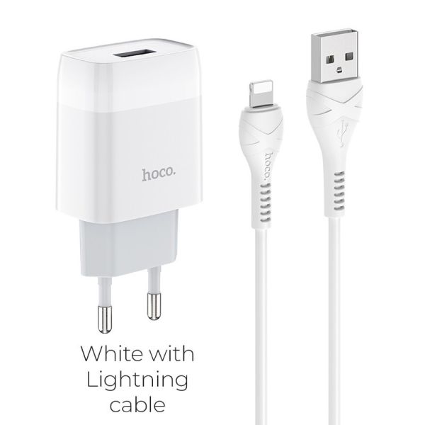 Chargeur Lightning hoco 1M / 2.1A -White