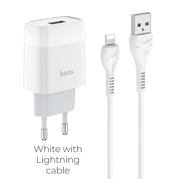 Chargeur Lightning hoco 1M / 2.1A -White