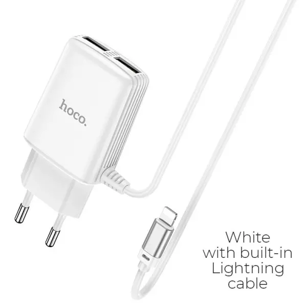 Chargeur Lightning Hoco C82A 1M / 2.4A White