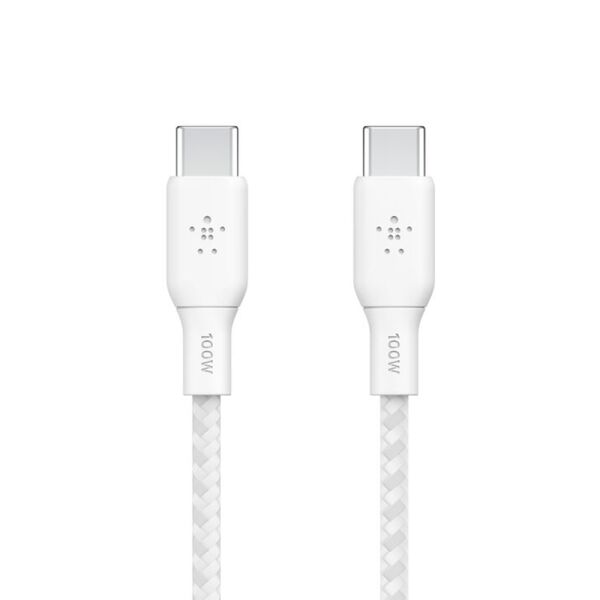 Cable USB-C Vers USB-C Belkin 100W 2M - Blanc
