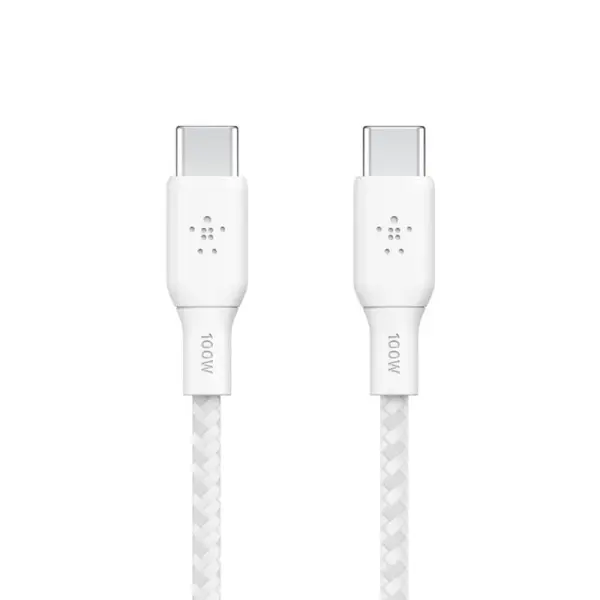 Cable USB-C Vers USB-C Belkin 100W 2M - Blanc