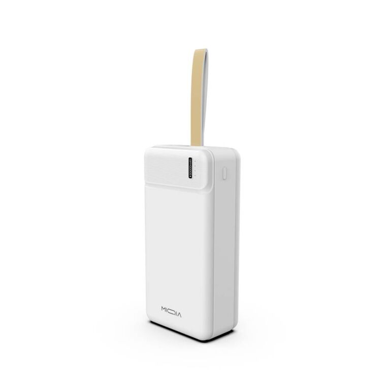 Power Bank Miqia 30000 mAh avec câble USB-C - Blanc
