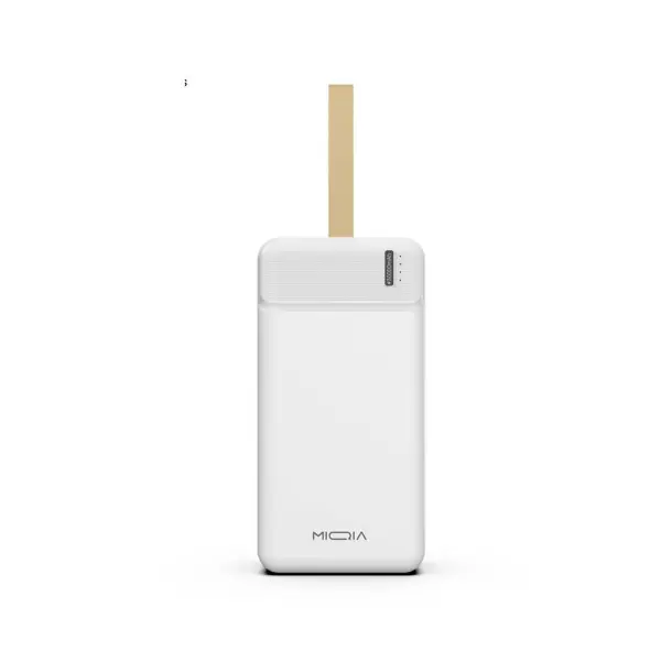 Power Bank Miqia 30000 mAh avec câble USB-C - Blanc