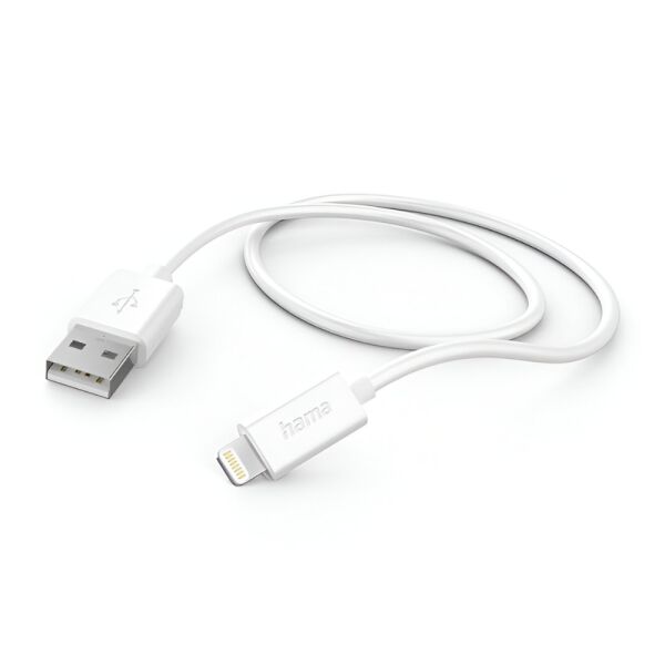 Cable USB-A Vers Lightning Hama 1M - Blanc