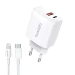 Chargeur Lightning Traxdata Avec Double Ports USB/USB-C 1M/20W Fast Ch
