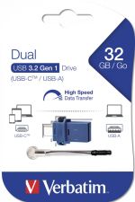 Flash Disque 32 Go Dual Verbatim USB-C / USB-A USB 3.2