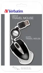 Mini Souris Optique Verbatim USB Avec Cable USB Rétractable