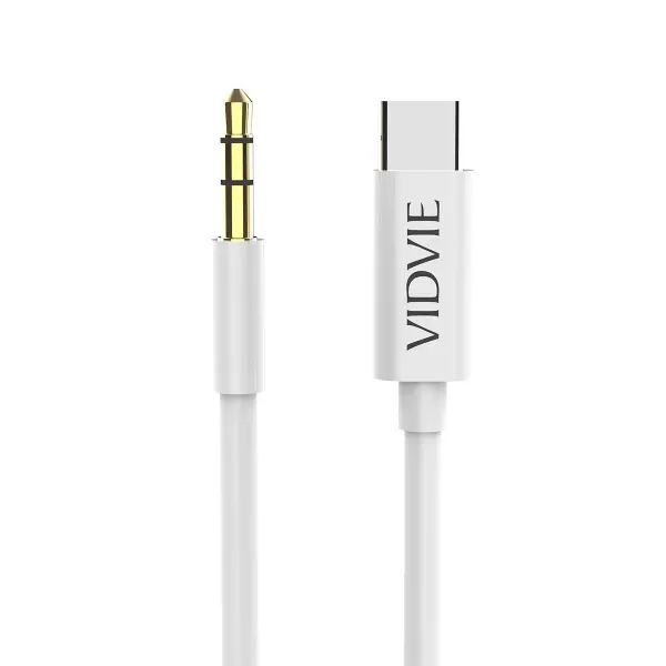 Cable Type-C Vers Jack VIDVIE 3.5mm/ 150cm - White