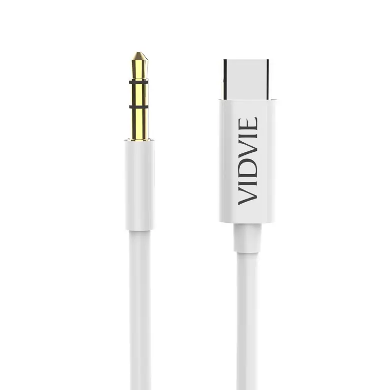 Cable Type-C Vers Jack VIDVIE 3.5mm/ 150cm - White