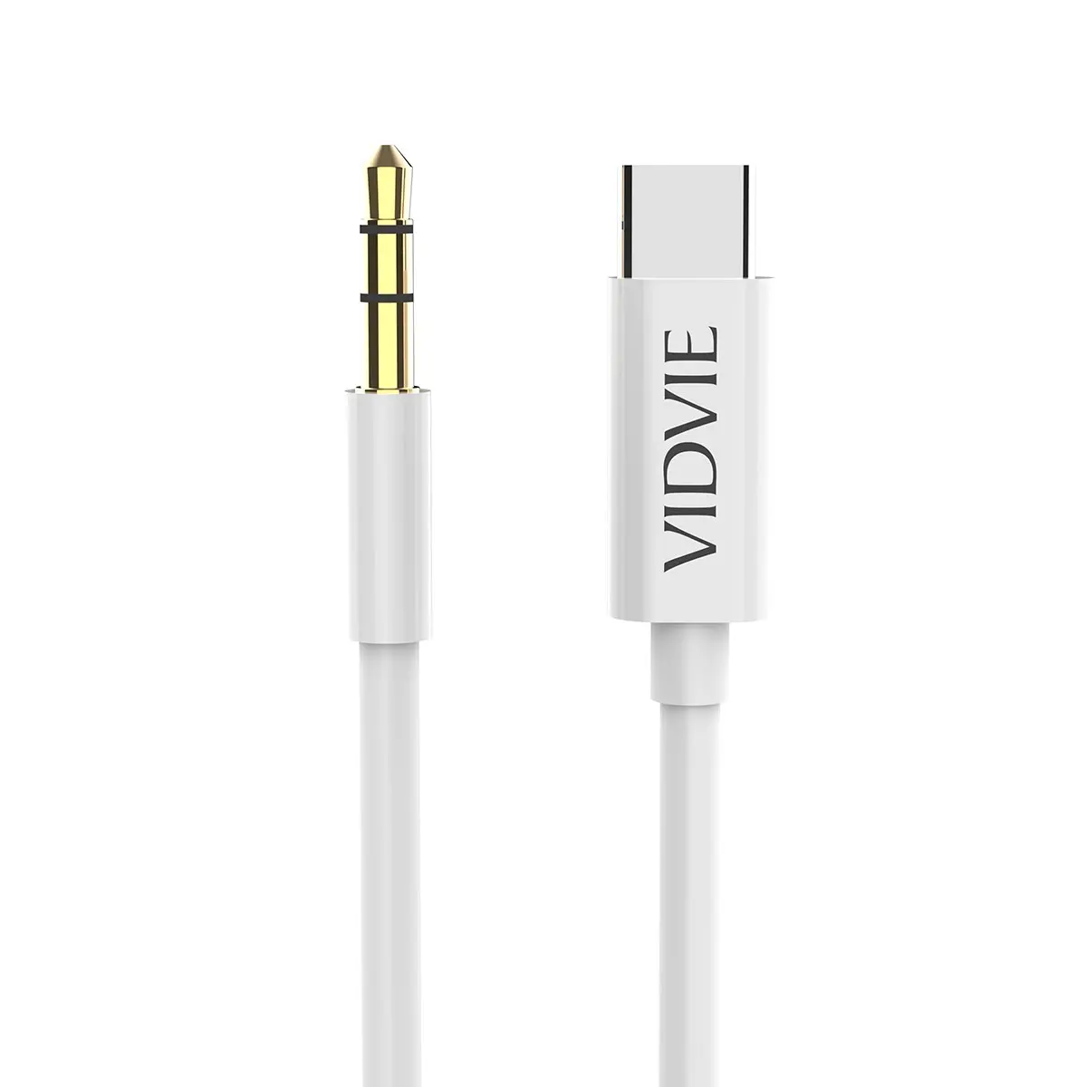 Cable Type-C Vers Jack VIDVIE 3.5mm/ 150cm - White Cable Type-C Vers Jack VIDVIE 3.5mm/ 150cm - White