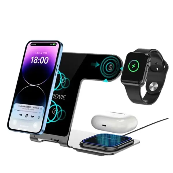 Station De Charge Vidvie 3 en 1 15W - Dark Purple