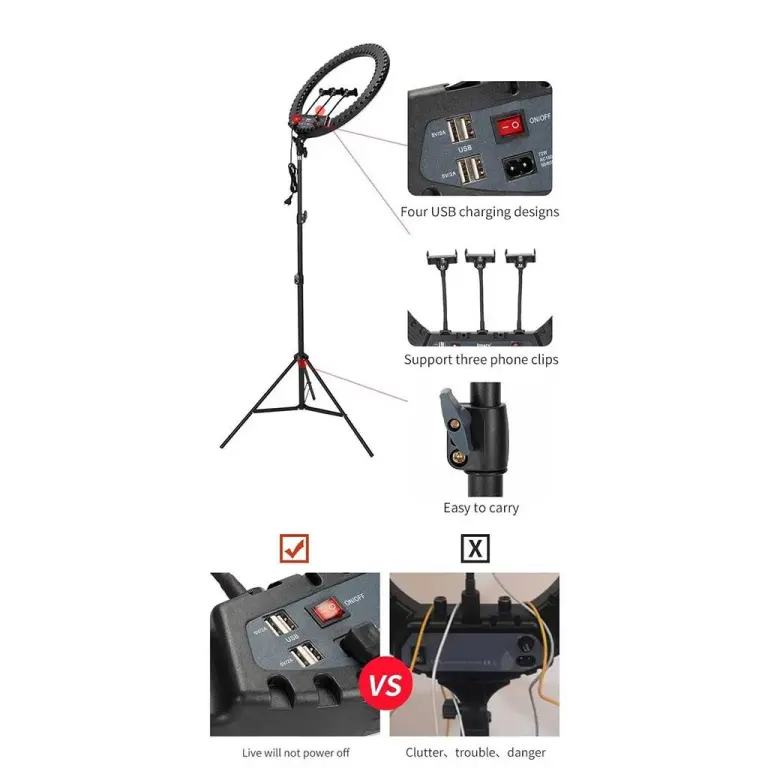 Selfie Ring Light Professionnel FM-21R 21"