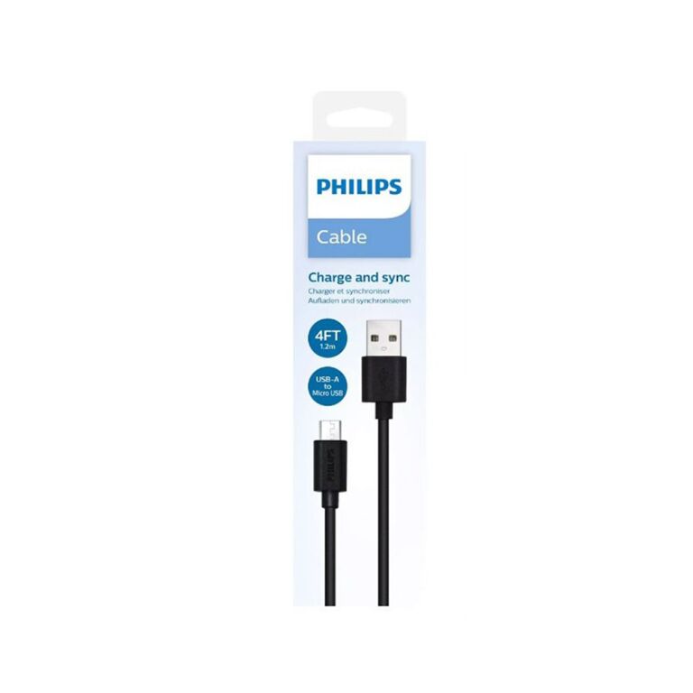 Cable USB-A Vers USB-C PHILIPS 1.2M - Black