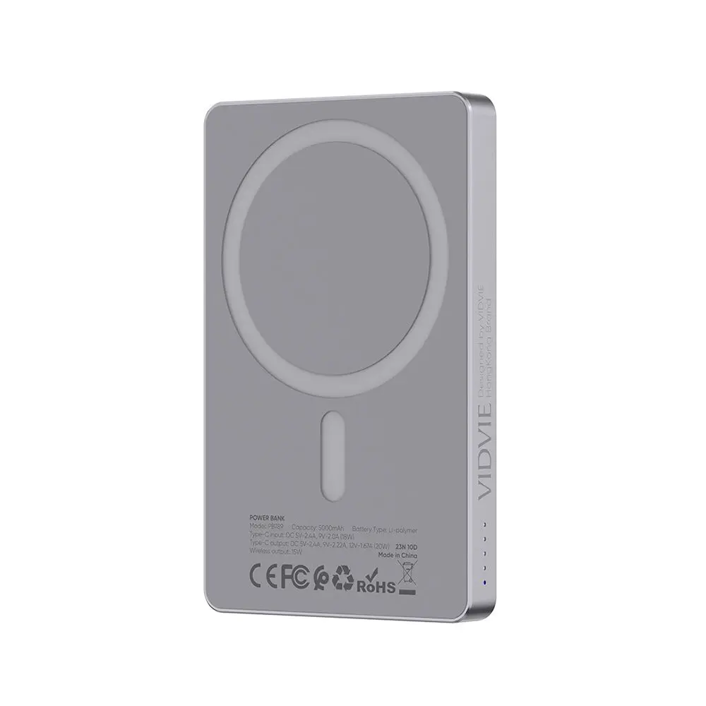 Power Bank Vidvie 5000 mAh 20W + 15W Magnetic Power Bank Vidvie 5000 mAh 20W + 15W Magnetic