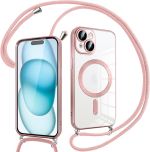 coque avec magsafe pour iphone 15 rose