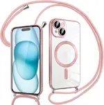 coque avec magsafe pour iphone 15 rose