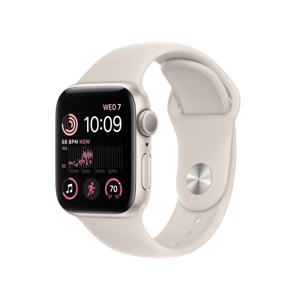 Apple Watch SE GPS Boîtier alu Starlight 40mm Bracelet Sport Stralight