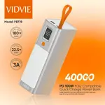 Power Bank Vidvie 40000 mAh / 65W / 3A Super Fast Charge - Silver