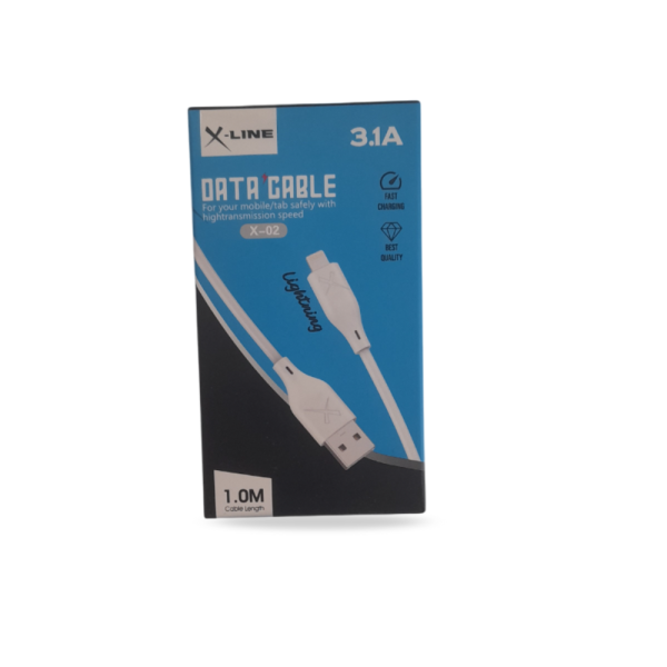 Cable Lightning Vers USB-A X-LINE Fast Charging 1m - Blanc