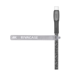 Cable Type-C Vers Type-C RIVACASE 1.2M 3 A - Gris – Image 3