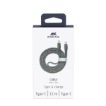 Cable Type-C Vers Type-C RIVACASE 1.2M 3 A - Gris – Image 7