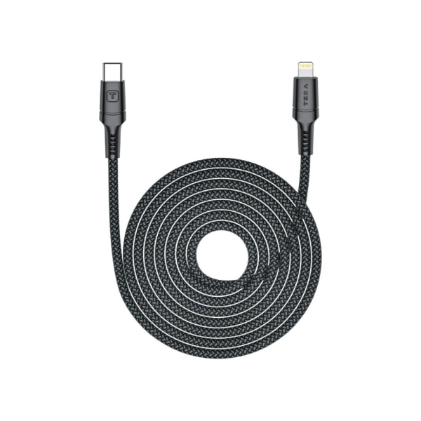 Cable USB-C Vers Lightning TERA Fast Charging 1m - Noir