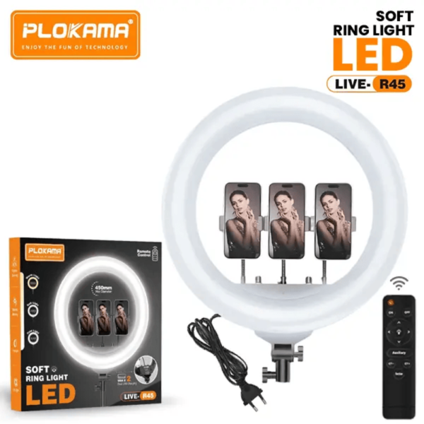 Selfie Ring Light Professionnel PLOKAMA LIVE 45mm