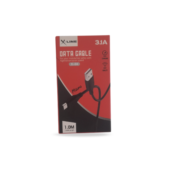 Cable Micro-USB Vers USB-A X-LINE Fast Charging 1m 3.1A - Noir