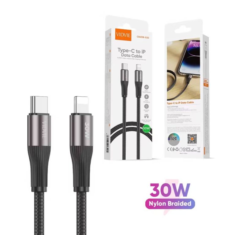 cable Vidvie Type-C vers Lightning 2 mètres 30 W